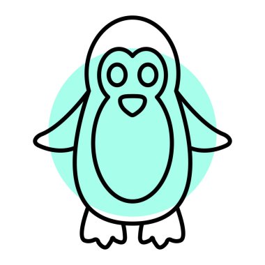 Tatlı penguen çizgi filmi ikonu. vektör illüstrasyonu