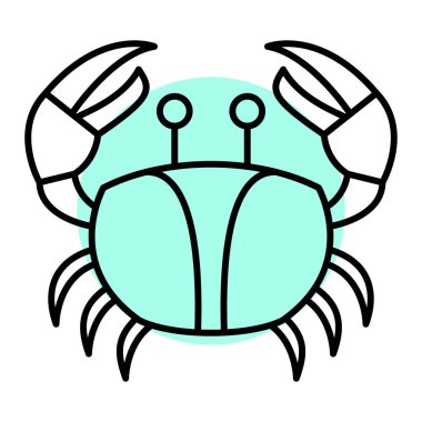 Yengeç simgesi vektör illüstrasyonu