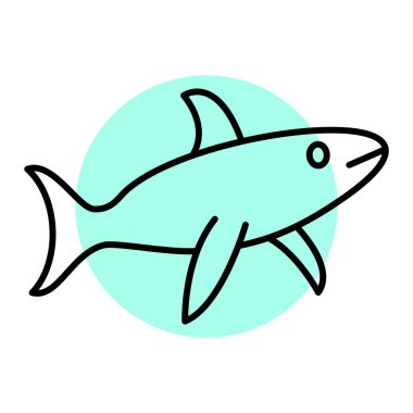 balık simgesi vektör illüstrasyonu