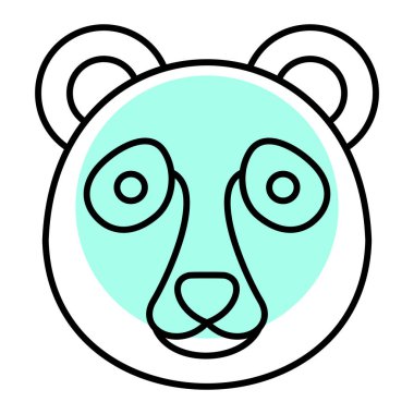 Panda suratlı ikon. Ağ için ayı vektör simgelerinin özet çizimi