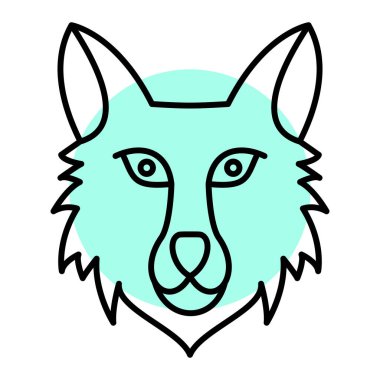 Kurt başı, vektör illüstrasyonu