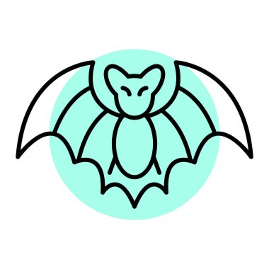 Cadılar Bayramı Yarasa Çizgisi simgesi, vektör illüstrasyonu