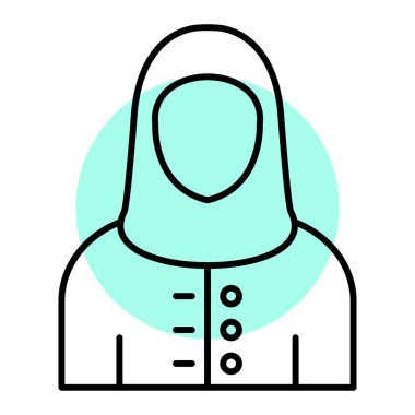 Başörtüsü. Web simgesi basit illüstrasyon