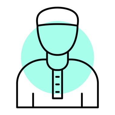 Koruyucu maske takan adam, vektör çizimi