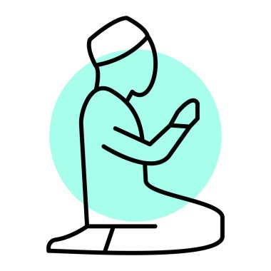 Dua ediyorum. Web simgesi vektör illüstrasyonu