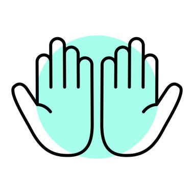 Eldiven ikonuyla el. vektör illüstrasyonu