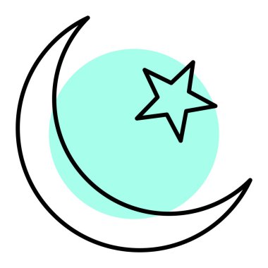 Ay ikonu vektör illüstrasyonu