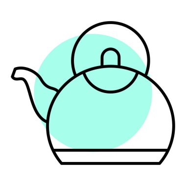 çaydanlık simgesi vektör illüstrasyonu