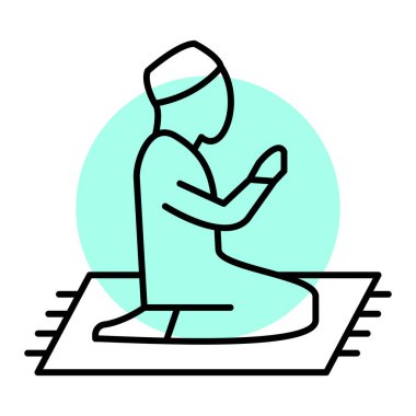 Meditasyon. Web simgesi vektör illüstrasyonu