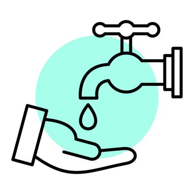 su musluğu simgesi vektör illüstrasyon tasarımı