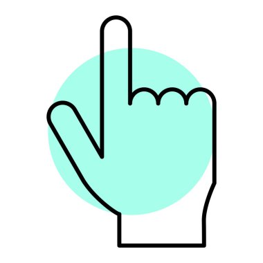 Parmak hareketi çizgisi biçim vektör illüstrasyon tasarımı ile el gösterimi