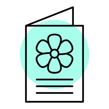 Beyaz arkaplanda izole edilmiş çiçek simgesi vektörü, çay işareti logosu konsepti, doğrusal element tasarımı