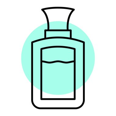 Parfüm şişesi ikonu. Web için kozmetik losyon vektör simgelerinin özet çizimi