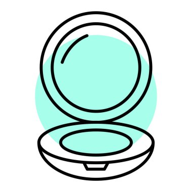 Beyaz arka planda gölge simgesi olan makyaj fırçası. vektör illüstrasyonu