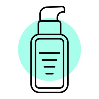 sabun şişesi ikonu. Web için diş macunu vektör simgelerinin özet çizimi