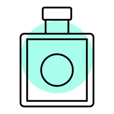 Parfüm şişesi ikonu. Web için kozmetik kavanoz vektör simgelerinin özet çizimi