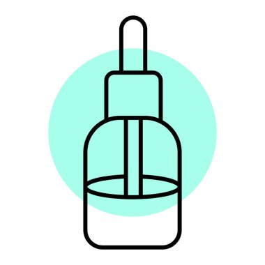 Şişe simgesi. Web için parfüm vektör simgelerinin özet çizimi