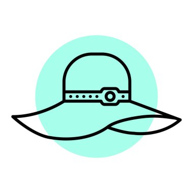 Şapka ikonu. Web için kovboy aksesuar vektör simgelerinin basit çizimi