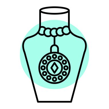 Parfüm şişesi ikonu. Web için kolye vektör simgelerinin özet çizimi