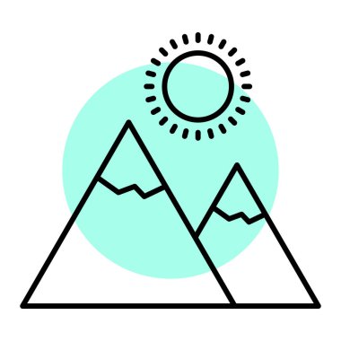 Güzel bir manzara simgesinin vektör çizimi