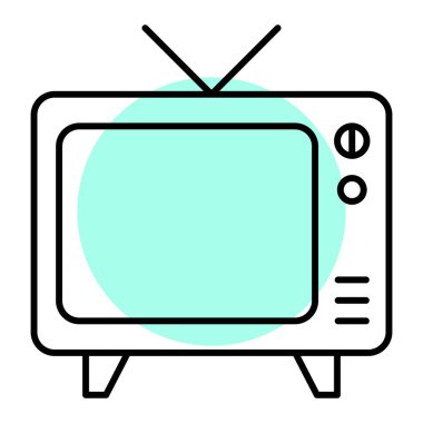 Televizyon ikonu. Web için televizyon vektör simgelerinin basit illüstrasyonu
