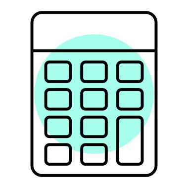 Hesap makinesi simgesi. Web için iş finans aygıtı vektör simgelerinin basit illüstrasyonu