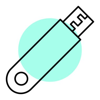 USB flash disk simgesi. vektör illüstrasyonu