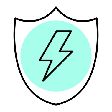 Bir kalkan simgesinin vektör illüstrasyonu