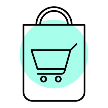 Alışveriş arabası ikonu. vektör illüstrasyonu