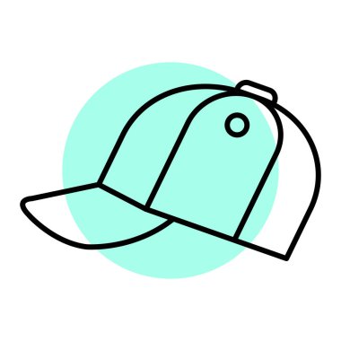 Şapka ikonu. Web için beysbol başlık vektör simgelerinin özet çizimi