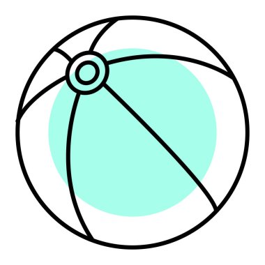 Plaj topu ikonu. Web için oyuncak basketbol vektör simgelerinin ana hatları