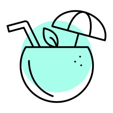 Çizgi film hindistan cevizi kabının vektör çizimi