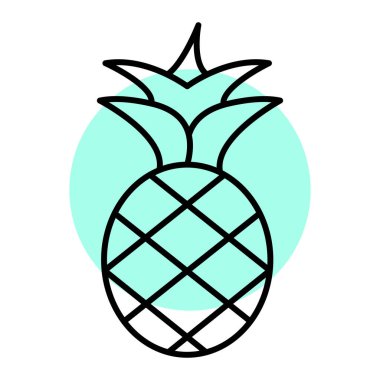ananas meyve ikonu vektör illüstrasyon tasarımı