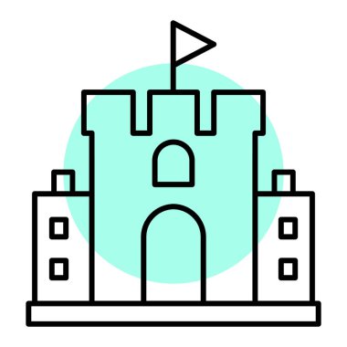 Şato. Web simgesi basit illüstrasyon