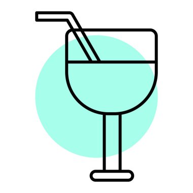 Kokteyl ikonu vektör illüstrasyonu