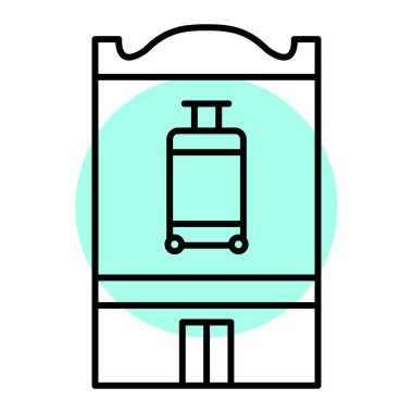 bagaj çantası ikonu. Web için bavul vektör simgelerinin özet çizimi