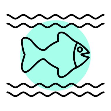 balık simgesi vektör illüstrasyonu