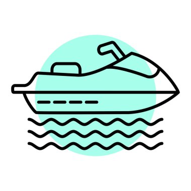 Yolcu gemisi simgesi. Web için tekne vektör simgelerinin özet çizimi