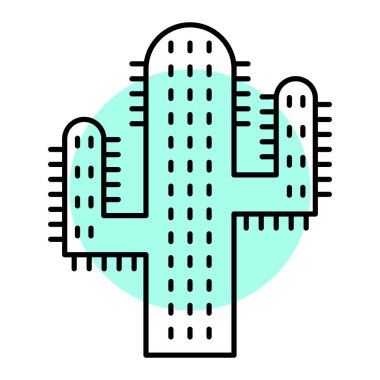 Kaktüs Simgesi Moda Tarzı İzole Arkaplan