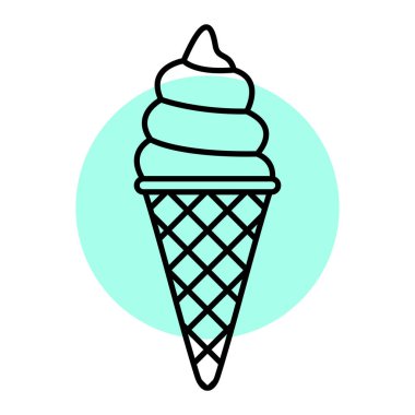 dondurma koni simgesi vektör çizimi tasarımı