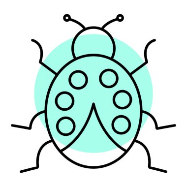 Şirin uğurböceği ikon vektör illüstrasyon tasarımı