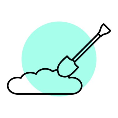 Tırmık ve kürek vektör illüstrasyon tasarımı