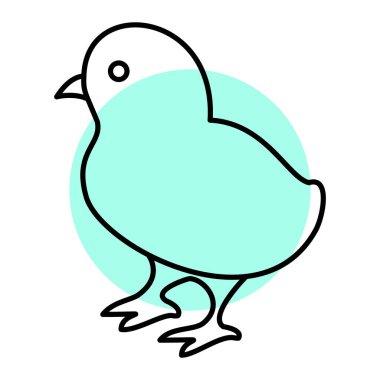 Kuş simgesi. Web için sevimli tavuk vektör simgelerinin özet çizimi