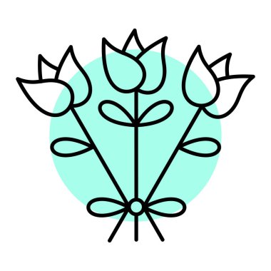 Yapraklı çiçek ve çiçek vektör illüstrasyon tasarımı