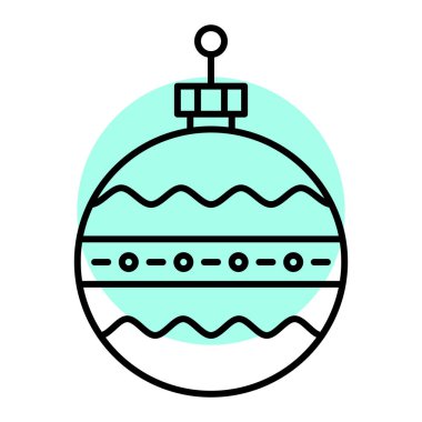 Noel topu ikonu vektör illüstrasyonu