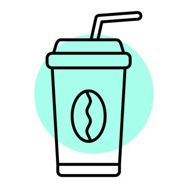 Kahve fincanı ikonu. Taslak içecek vektör illüstrasyonu. beyaz arkaplanda izole