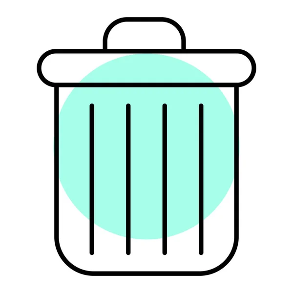 Ícone Lata Lixo Esboço Ilustração Ícones Vetoriais Lixo Bin Para — Vetor de Stock