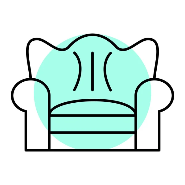 Sofa Icon Couch Furniture Theme Isolated Design Vector Illustration — Vettoriale Stock