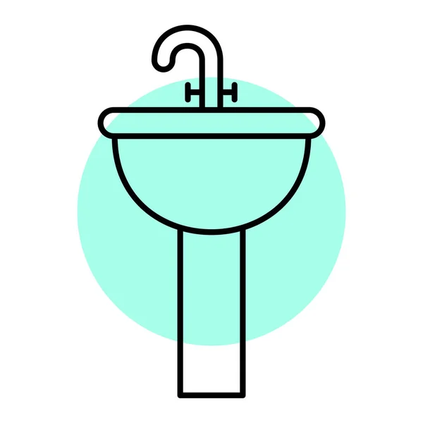 Baño Fregadero Icono Vector Ilustración Diseño — Archivo Imágenes Vectoriales