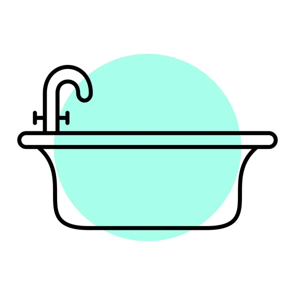 Bañera Icono Vector Ilustración — Vector de stock